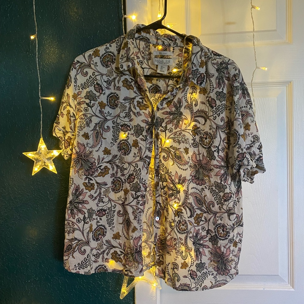 Rachel Zoe Linen Button-Up